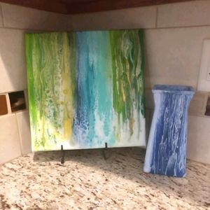 Beautiful hand painted Flow Art Picture